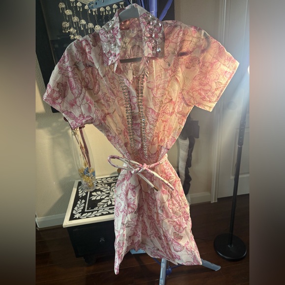 Floral Print Embellished Matchmaker Dress - Picture 12 of 13